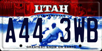UT license plate A443WB