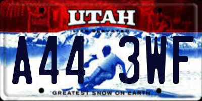 UT license plate A443WF