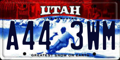 UT license plate A443WM