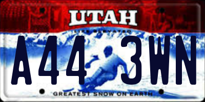 UT license plate A443WN
