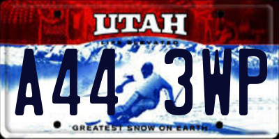 UT license plate A443WP