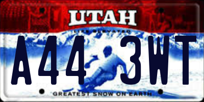 UT license plate A443WT