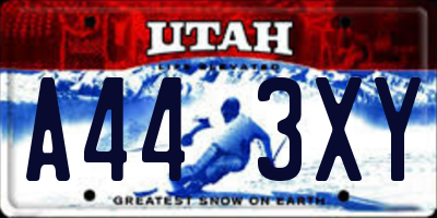 UT license plate A443XY