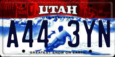 UT license plate A443YN