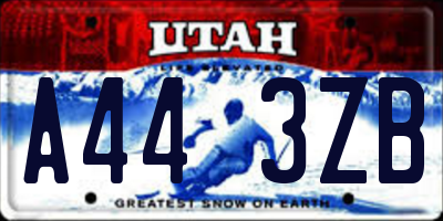 UT license plate A443ZB