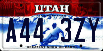 UT license plate A443ZY