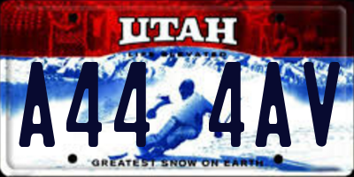 UT license plate A444AV