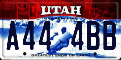 UT license plate A444BB