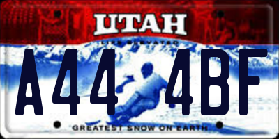 UT license plate A444BF