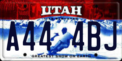 UT license plate A444BJ