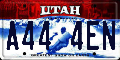UT license plate A444EN