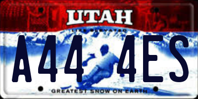UT license plate A444ES
