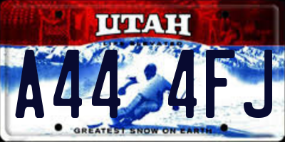 UT license plate A444FJ