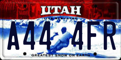 UT license plate A444FR