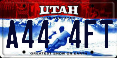 UT license plate A444FT