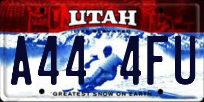 UT license plate A444FU