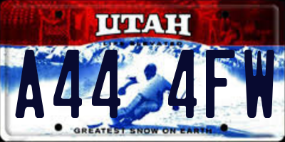 UT license plate A444FW