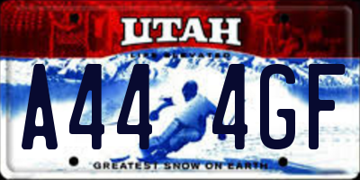 UT license plate A444GF