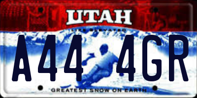 UT license plate A444GR