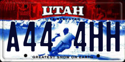 UT license plate A444HH