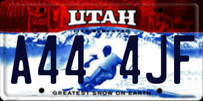 UT license plate A444JF