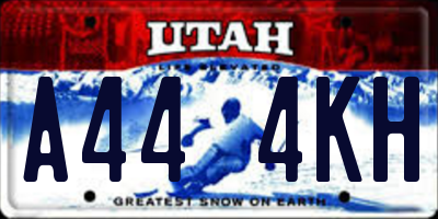 UT license plate A444KH