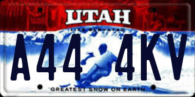 UT license plate A444KV