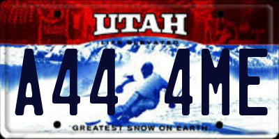 UT license plate A444ME
