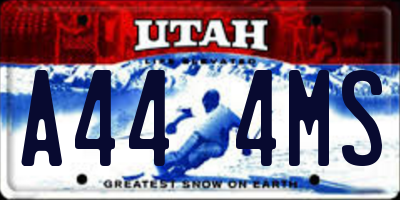 UT license plate A444MS