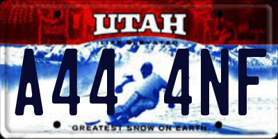 UT license plate A444NF