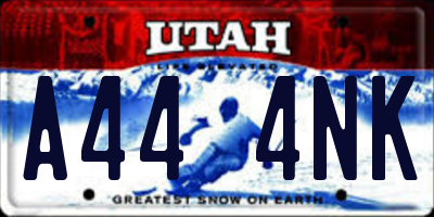 UT license plate A444NK