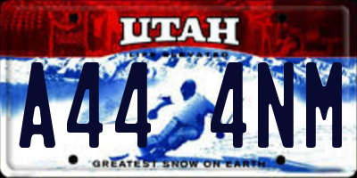 UT license plate A444NM