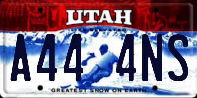 UT license plate A444NS