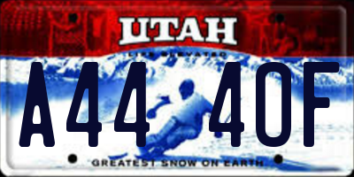 UT license plate A444OF