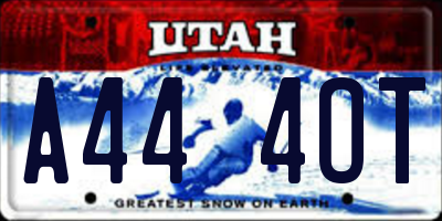 UT license plate A444OT