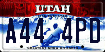 UT license plate A444PD