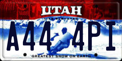 UT license plate A444PI