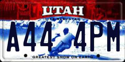 UT license plate A444PM