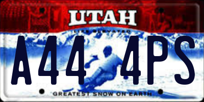 UT license plate A444PS