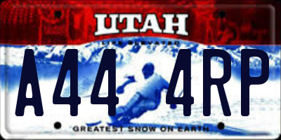 UT license plate A444RP