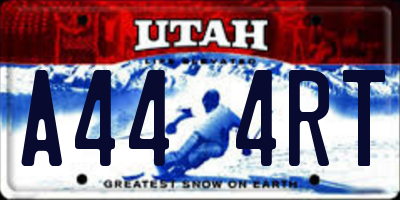 UT license plate A444RT