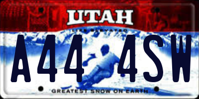 UT license plate A444SW