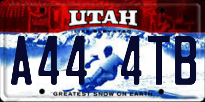 UT license plate A444TB