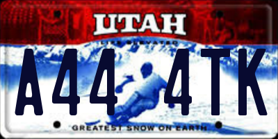 UT license plate A444TK