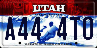 UT license plate A444TO