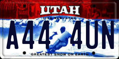 UT license plate A444UN