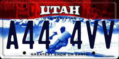 UT license plate A444VV