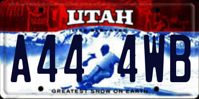 UT license plate A444WB