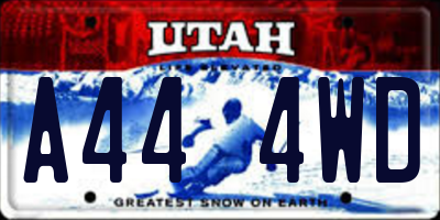 UT license plate A444WD