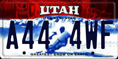 UT license plate A444WF